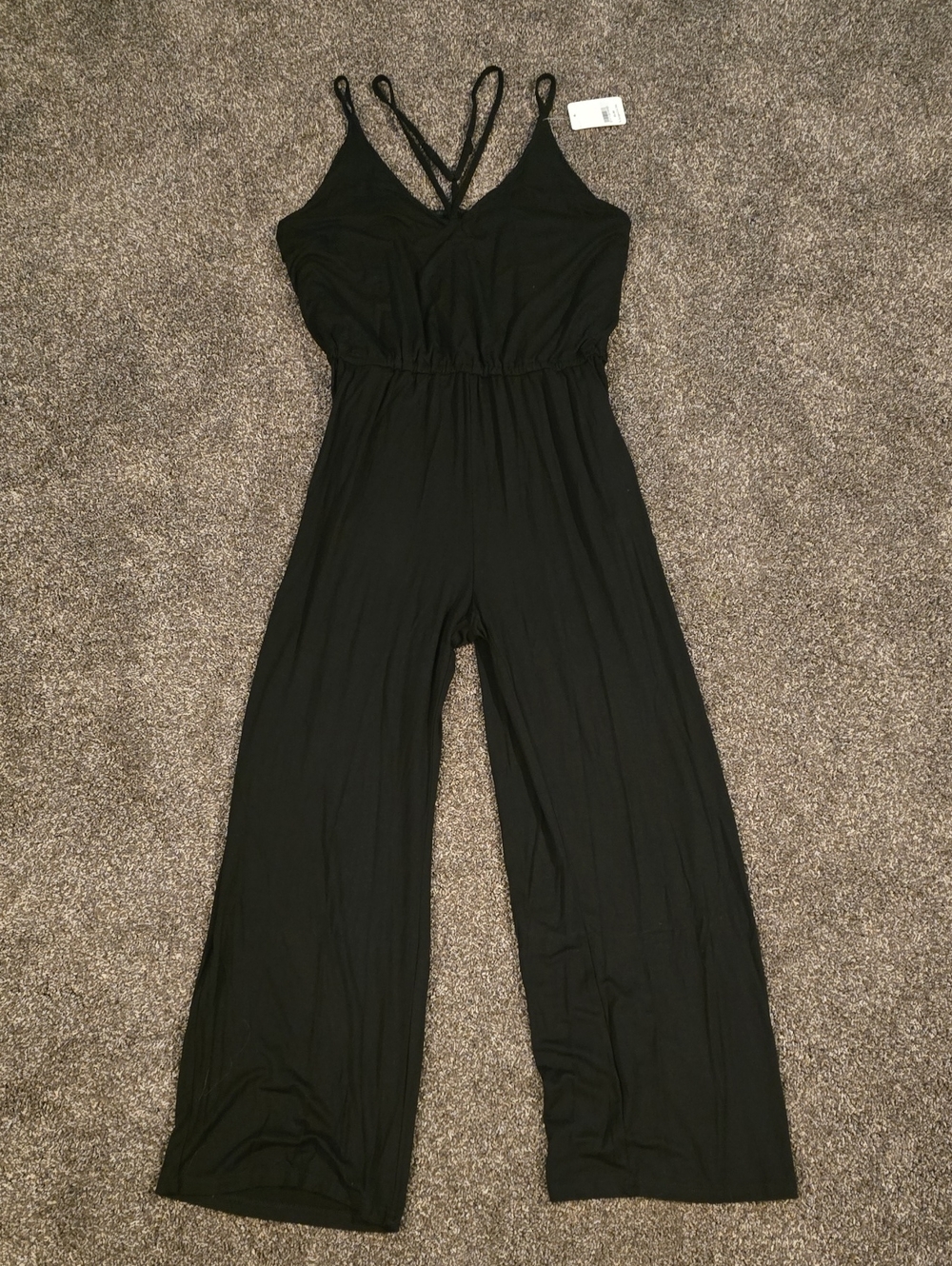 Amazon Black Wide-Leg Jumpsuit with Crisscross Straps